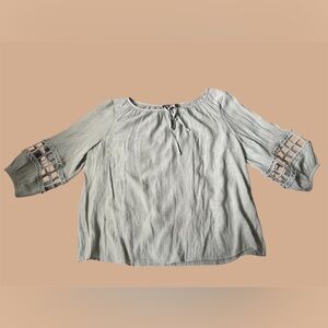 Olivia & Martin Green Relaxed Tie Front Blouse, Size 2X